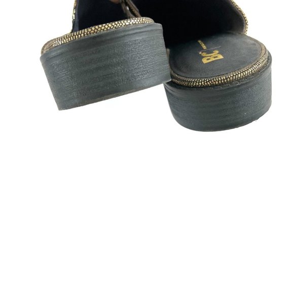 BC Shoes Vegan Mules Slides Women's 9 Slip On Metallic Modern Casual Avant Garde - Picture 9 of 16